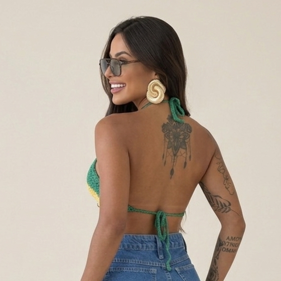 Cropped Crochê Brasil