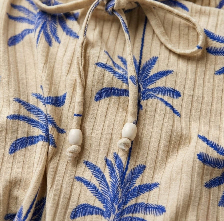 Vestido Midi Palmeiras Fendas Laterais