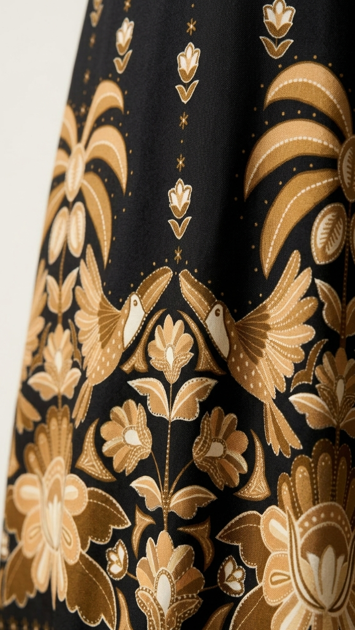 Vestido Longo Angra - Preto/Dourado