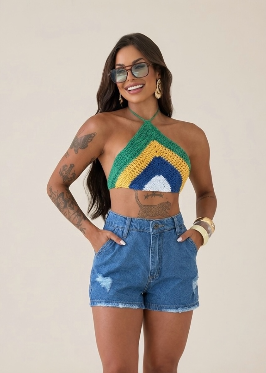 Cropped Crochê Brasil
