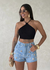 Cropped Tricô Modal Araruama - preto