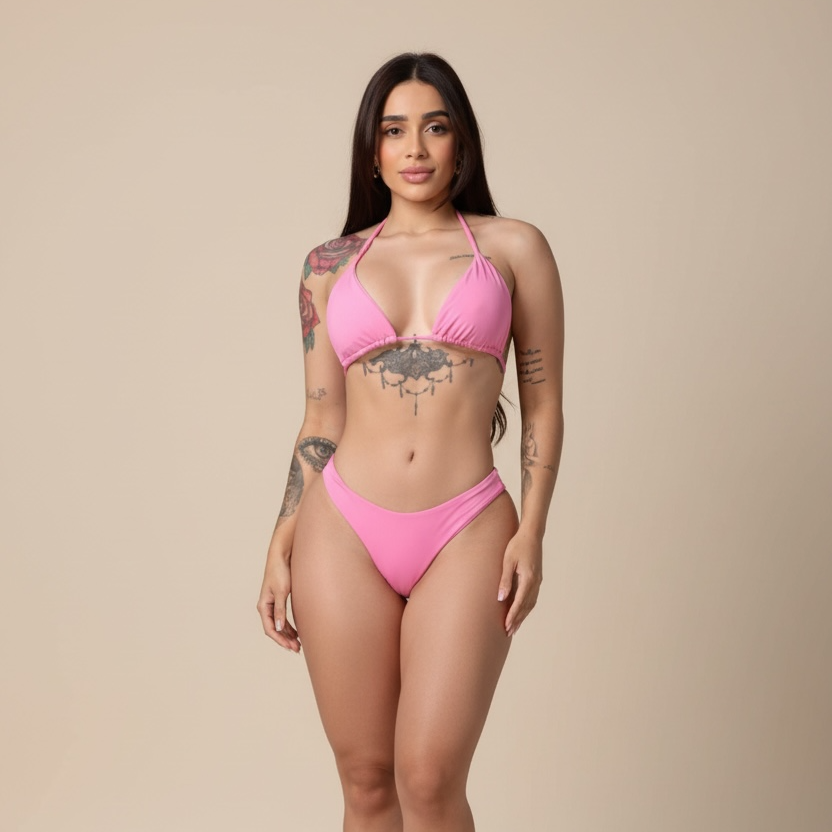 Biquíni Cortininha Maldivas - Rosa