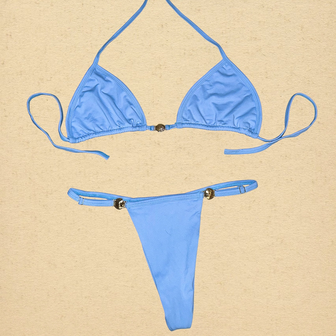 Biquíni Cortininha com Conchas Ipanema - Azul